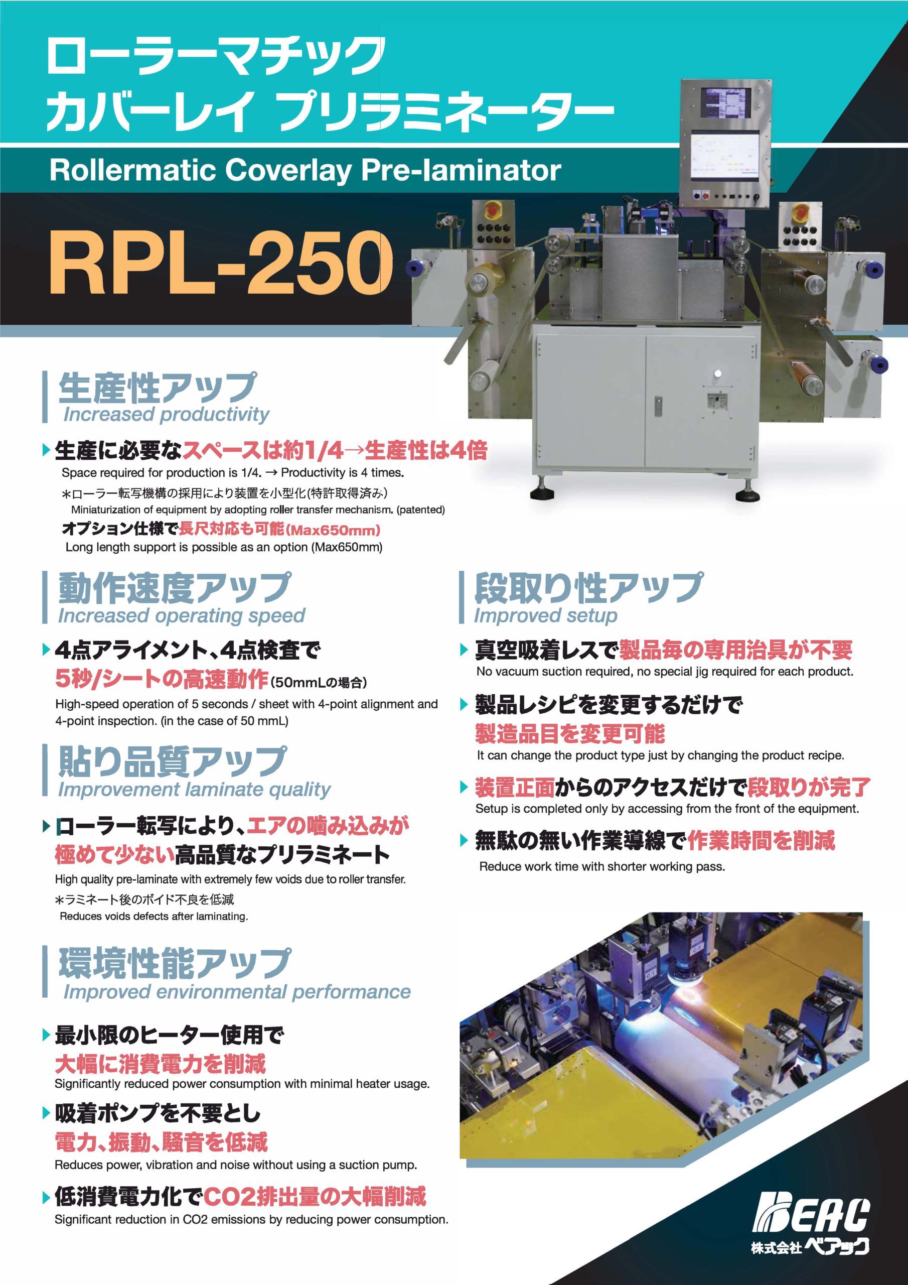 ローラーマチック カバーレイ プリラミネーター_RPL-250